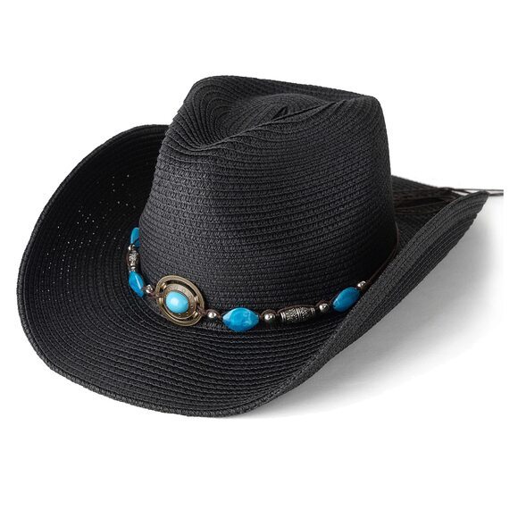 8935 Straw Cowboy Hat For Women & Men Western Cowgirl With Wide Brim main image 4